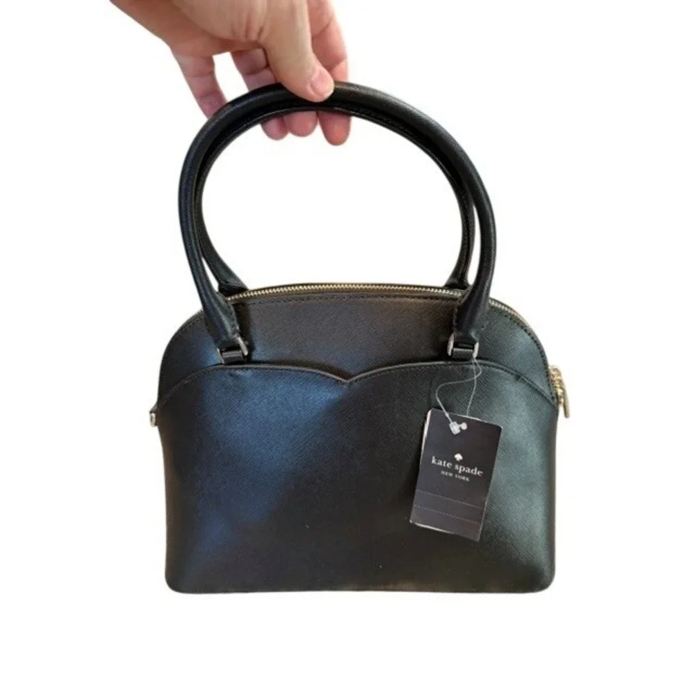 Kate Spade New York Black Payton Medium Dome Satchel Saffiano leather‎ NWT